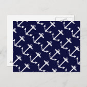 Nautical Navy Anchor Pattern Briefkaart (Voorkant / Achterkant)