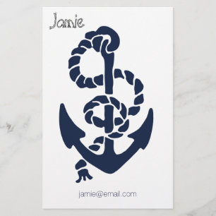 Nautical Navy Anchor Pattern Briefpapier