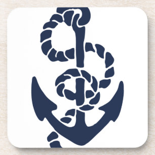 Nautical Navy Anchor Pattern Drankjes Onderzetter