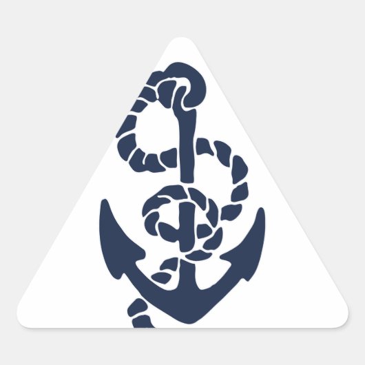 Nautical Navy Anchor Pattern Driehoek Sticker (Voorkant)
