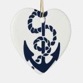 Nautical Navy Anchor Pattern Keramisch Ornament (Rechts)