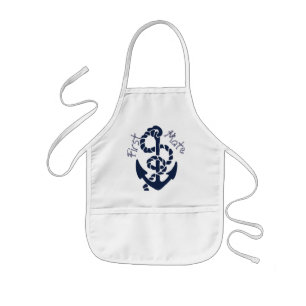 Nautical Navy Anchor Pattern Kinder Schort