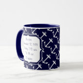 Nautical Navy Anchor Pattern Mok (Voorkant links)