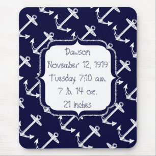 Nautical Navy Anchor Pattern Muismat