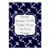 Nautical Navy Anchor Pattern New Baby Boy (Voorkant)