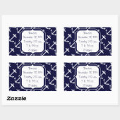 Nautical Navy Anchor Pattern Rechthoekige Sticker (Vel)