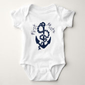 Nautical Navy Anchor Pattern Romper (Voorkant)