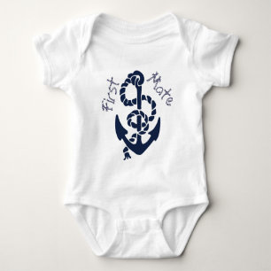 Nautical Navy Anchor Pattern Romper