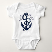 Nautical Navy Anchor Pattern Romper (Voorkant)