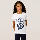 Nautical Navy Anchor Pattern T-shirt (Voorkant volledig)