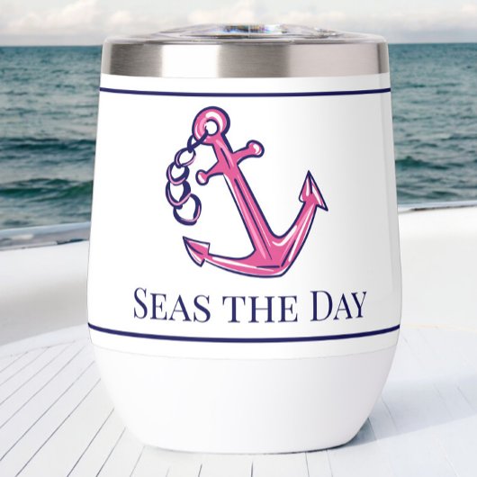 Nautical Navy Ancre rose Preppy Nom du bateau