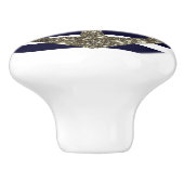 Nautical Navy and White Anchor Drawer Knobs Keramische Knop (Zijkant)