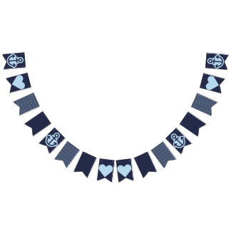 Nautical Navy and White Bunting Vlaggetjes