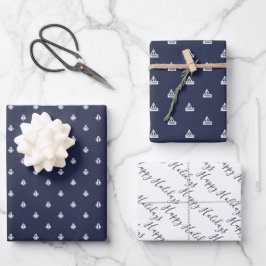 Nautical Navy and White Inpakpapier Vel