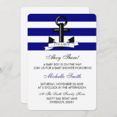 Nautical Navy Baby Boy Shower Uitnodiging (Voorkant / Achterkant)