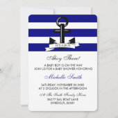 Nautical Navy Baby Boy Shower Uitnodiging (Voorkant)
