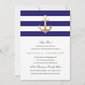 Nautical Navy Baby shower Kaart (Voorkant)