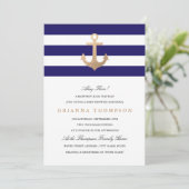 Nautical Navy Baby shower Kaart (Staand voorkant)