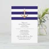 Nautical Navy Bat Mitzvah Kaart (Staand voorkant)