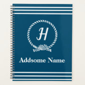 Nautical Navy Beach kustmonogrammed marine Planner (Voorkant)