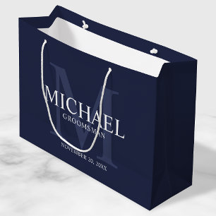Nautical Navy Blue - Aangepaste Groomsmen Groot Cadeauzakje