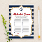 Nautical Navy Blue Alphabet Baby shower Briefpapier