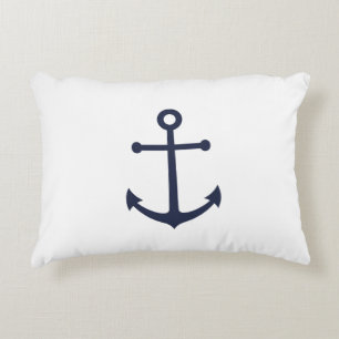 Nautical Navy Blue Anchor Accent Kussen