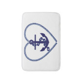 Nautical Navy Blue Anchor Badmat (Voorkant Verticaal)