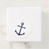 Nautical Navy Blue Anchor Bedankjes Labels (In situ)