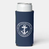 Nautical Navy Blue Anchor Boat Name Custom (Seltzer Voorkant)