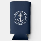 Nautical Navy Blue Anchor Boat Name Custom (Achterkant)