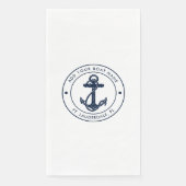 Nautical Navy Blue Anchor Boat Name Custom Servet (Voorkant)