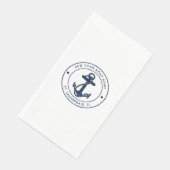 Nautical Navy Blue Anchor Boat Name Custom Servet (Hoek)