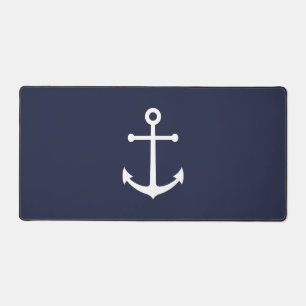Nautical Navy Blue Anchor Bureaumat