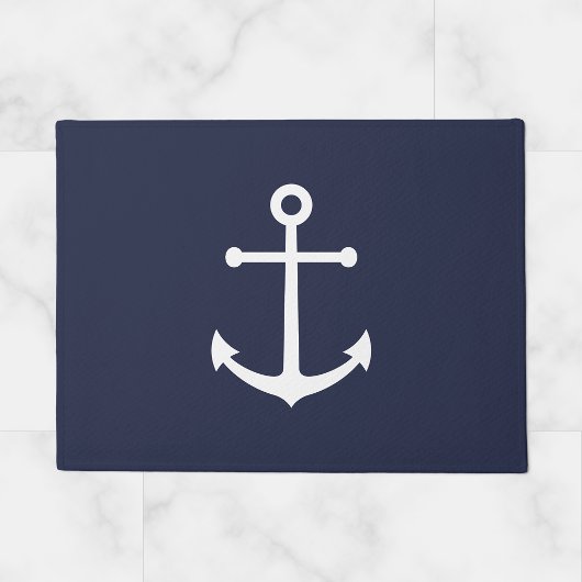 Nautical Navy Blue Anchor Deurmat