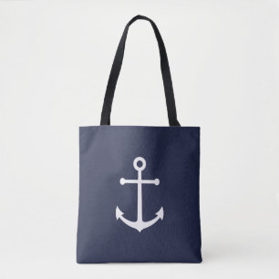 Nautical Navy Blue Anchor Draagtas
