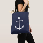 Nautical Navy Blue Anchor Draagtas (Dichtbij)