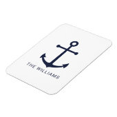 Nautical Navy Blue Anchor en aangepaste naam Magneet (Linkerzijde)