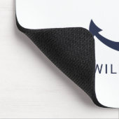 Nautical Navy Blue Anchor en aangepaste naam Muismat (Hoek)