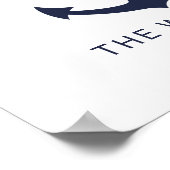 Nautical Navy Blue Anchor en aangepaste naam Poster (Hoek)
