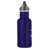 Nautical Navy Blue Anchor en aangepaste naam Waterfles (Links)