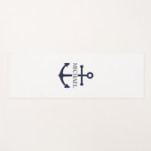 Nautical Navy Blue Anchor Gepersonaliseerde naam Yogamat (Voorkant (horizontaal))