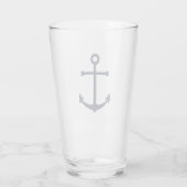 Nautical Navy Blue Anchor Glas (Achterkant)