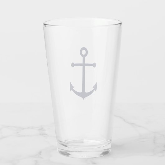 Nautical Navy Blue Anchor Glas (Achterkant)