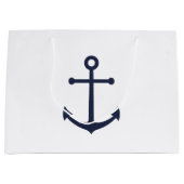 Nautical Navy Blue Anchor Groot Cadeauzakje (Voorkant)