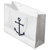 Nautical Navy Blue Anchor Groot Cadeauzakje (Voorkant Gekanteld)