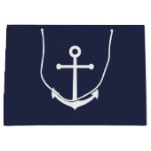 Nautical Navy Blue Anchor Groot Cadeauzakje (Voorkant)