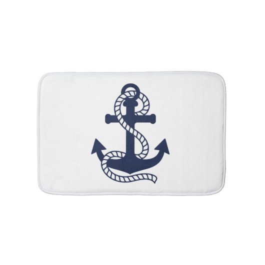 Nautical Navy blue Anchor {kies uw kleur} Badmat (Voorkant)