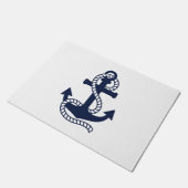 Nautical Navy blue Anchor {kies uw kleur} Deurmat (Schuin)