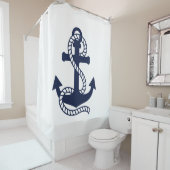 Nautical Navy blue Anchor {kies uw kleur} Douchegordijn (In situ)